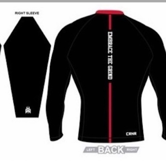 Rashguard Quality Premium Black with Red Accents Logo HW Long Sleeves - Picture 5 of 8